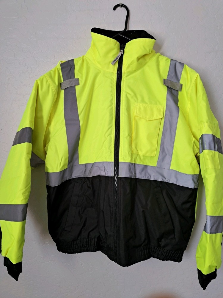Bomber Jacket Hi-Vis Safety GloWear 8377 Type R Class 3, Lime, Large