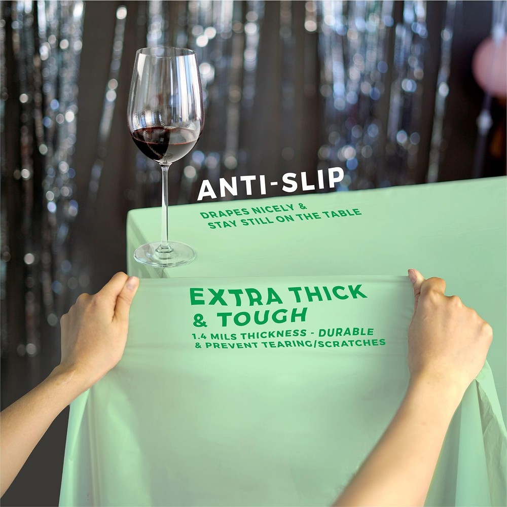 ANECO 100% Compostable Tablecloths for Rectangle Tables (54''x108'', 3 Count) -