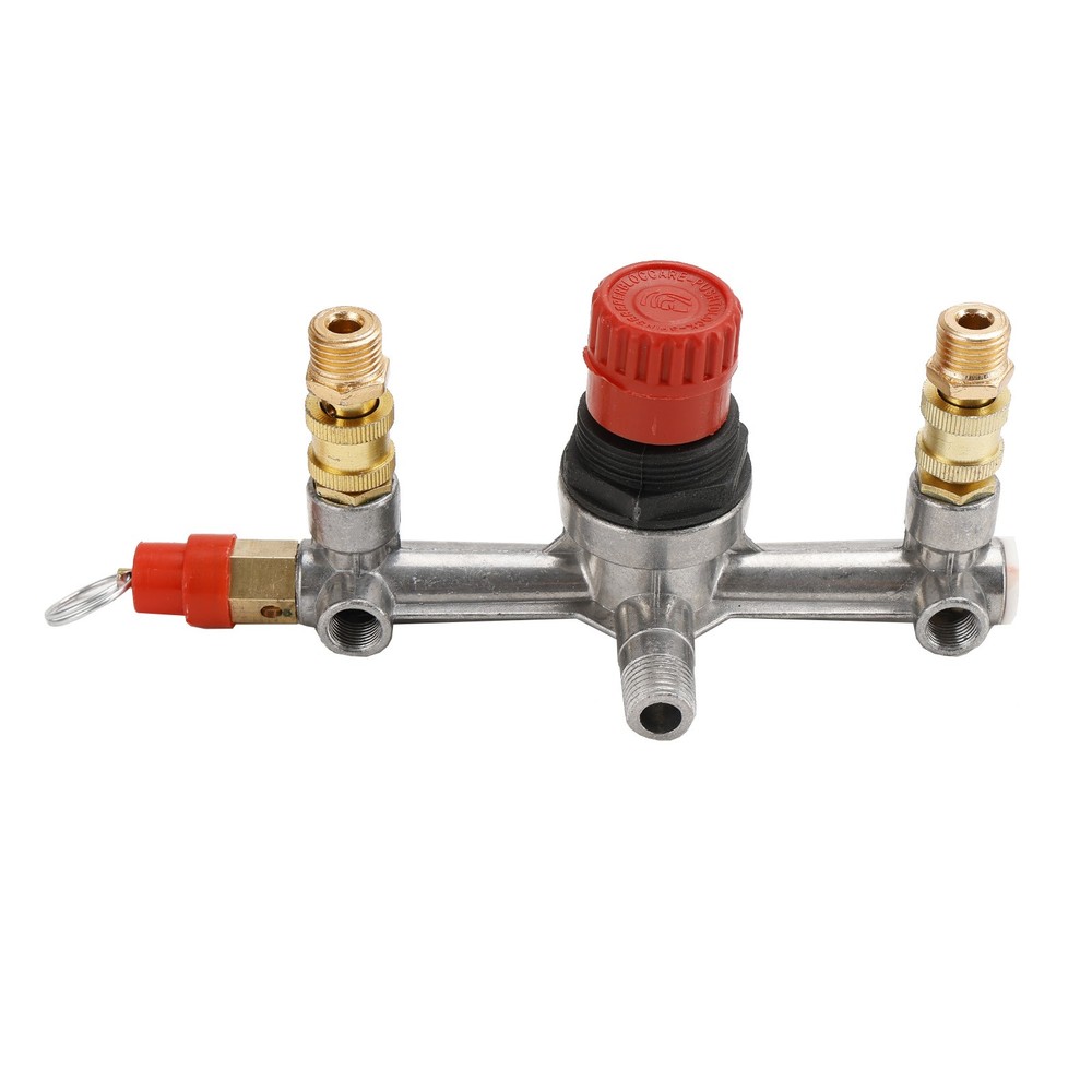Air Compressor Pressure Valve Switch Control Manifold Regulator Gauges Tool'