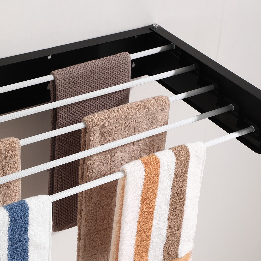 Laundry Drying Rack, Wall Mounted, Collapsible Clothes Drying Rack 31.5in Flush