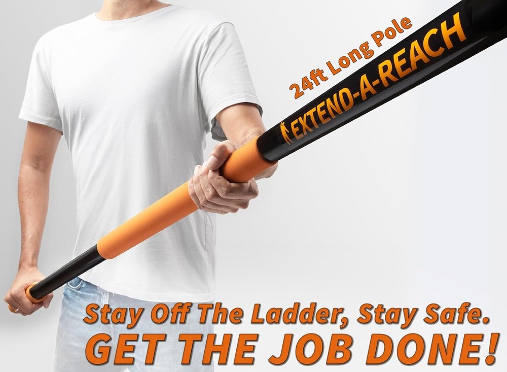 30 Ft High Reach Duster Kit with 24 Ft Extendable Pole & Microfiber Attachmentst