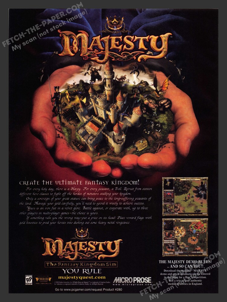 Majesty 2000s Video Game Print Advertisement Ad 2000