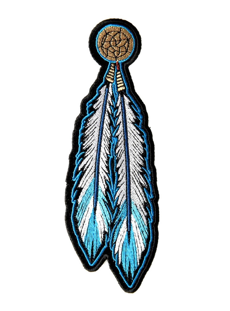 Native Indian Blue Dream Catcher Feathers Biker Patch FREE SHIP