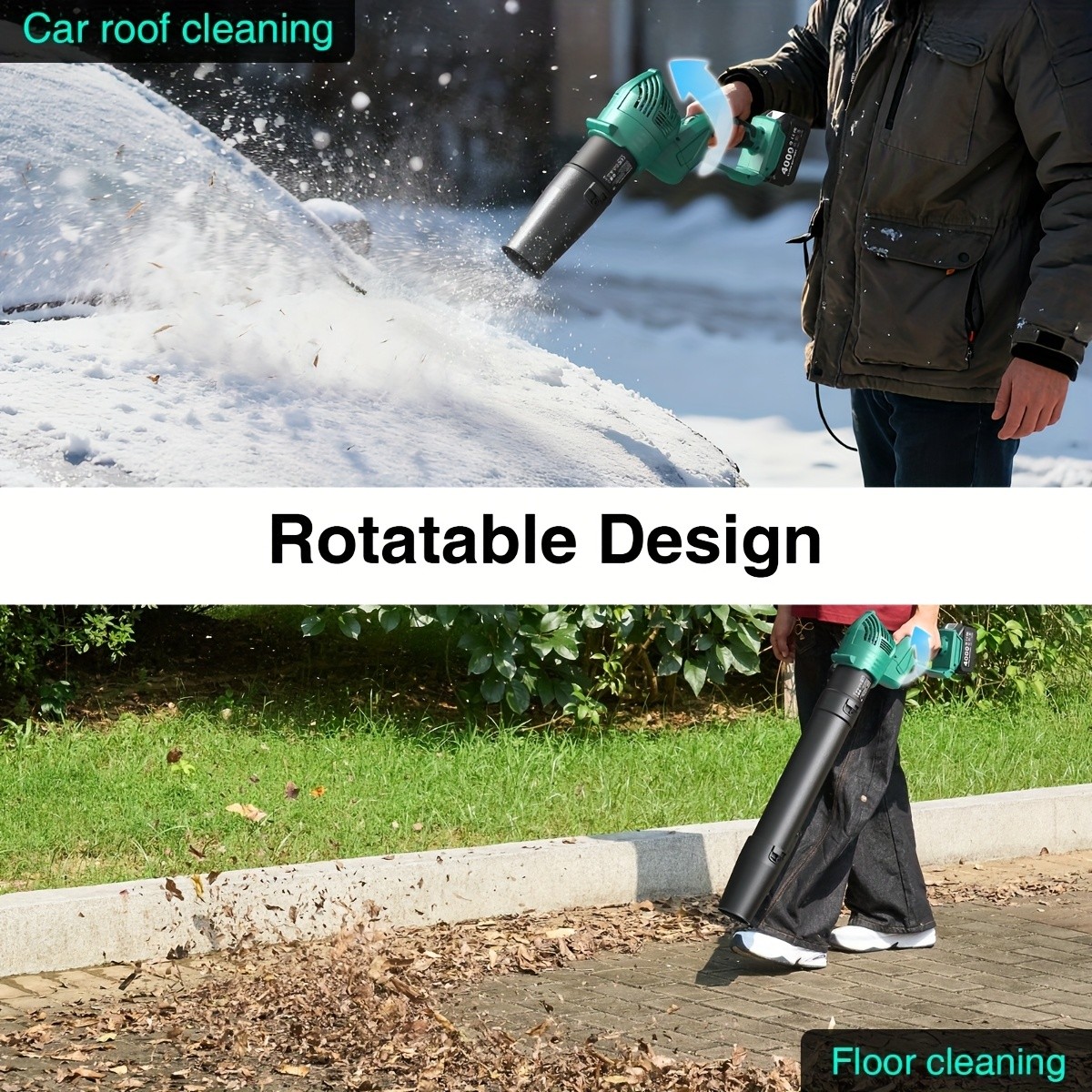 Electric Cordless Leaf-Blower 550 CFM Handheld Airblower,2*4.0Ah Battery+Charger