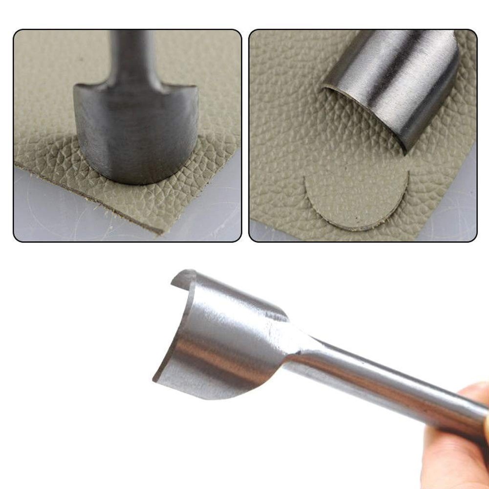 10 Pcs Half Round Leather Punches, Strap End Punches Leather Tools Arc-Shaped...