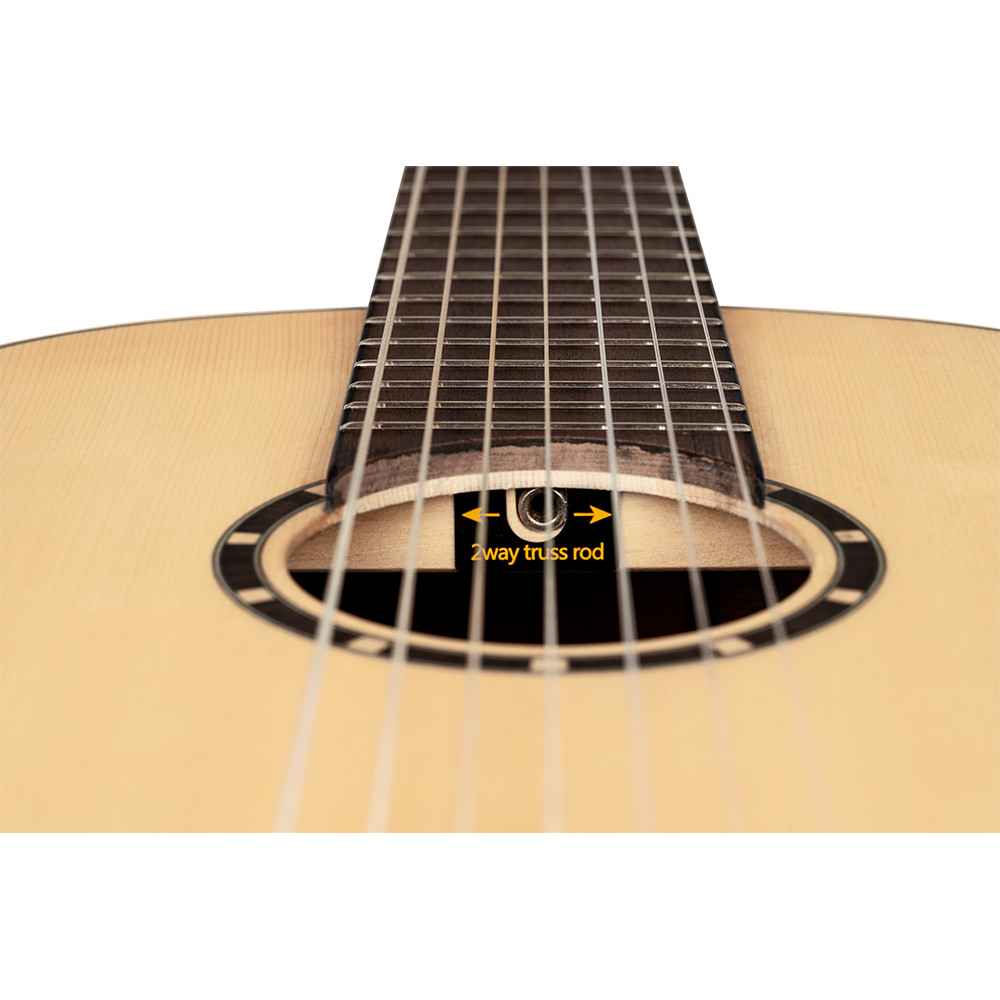 Ortega R133-7 - Pro 7-String Solid Top Nylon Classical Guitar w/ Bag
