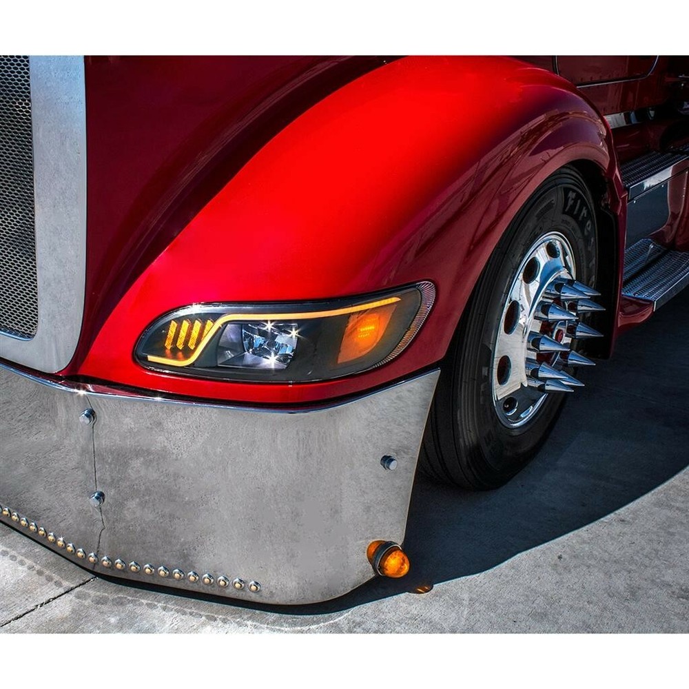 Black Out LED Peterbilt Headlight Passenger Side