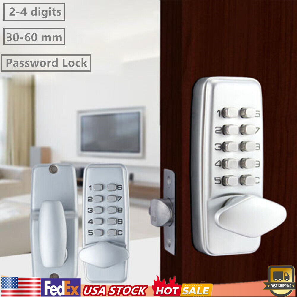 Mechanical Keyless Entry Door Lock Digital Code Keypad Knob Combination Deadbolt