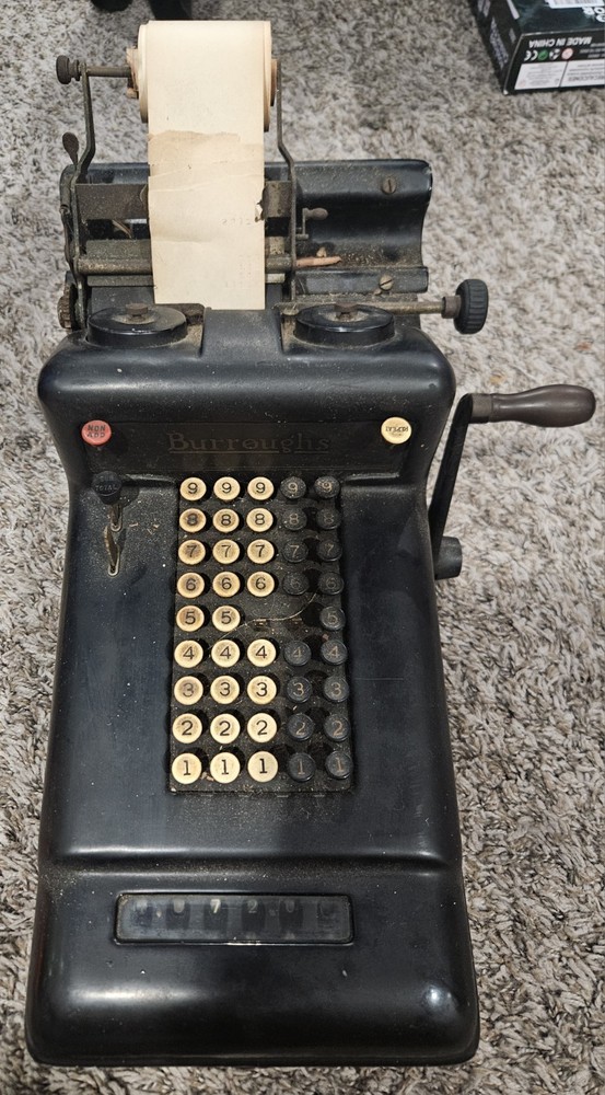 Antique 1920s Burroughs Class 3 Adding Machine.