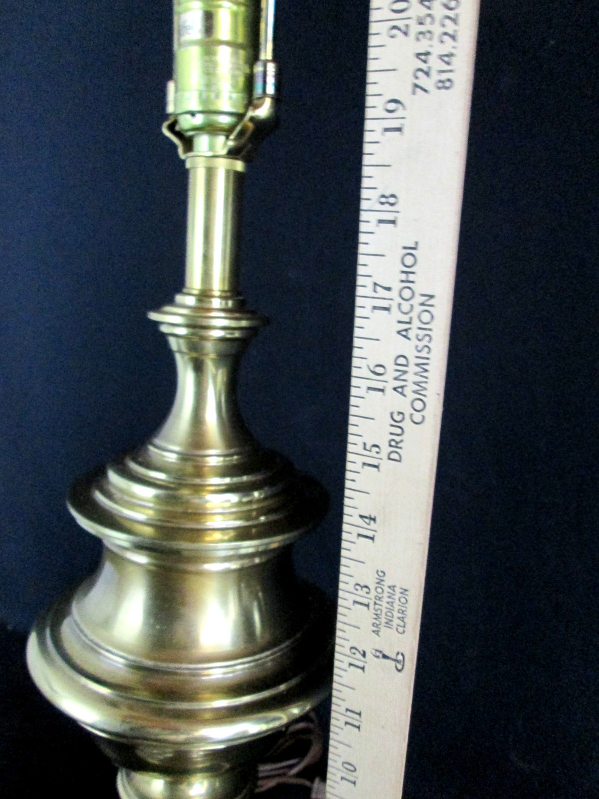Vintage 29 1/2" Stiffel Heavy Brass Hollywood Regency URN 3-Way Table Lamp