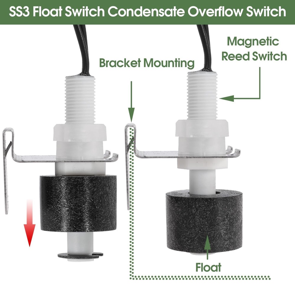 SS3 Condensate Drain Pan Switch Replace 97647 for HVAC Drain Pan Condensate