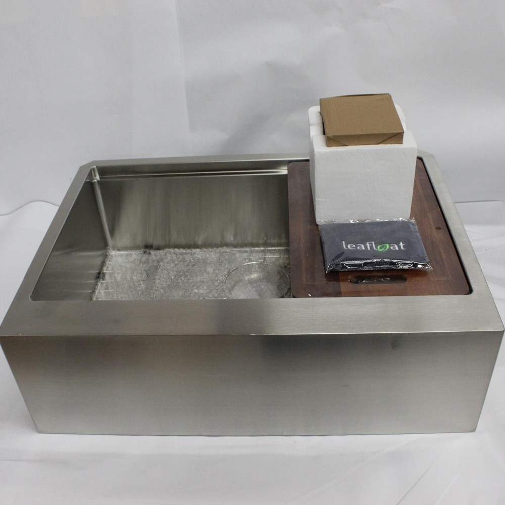Leafloat Stainless Workstation Kitchen Sink Basin, Single Drain