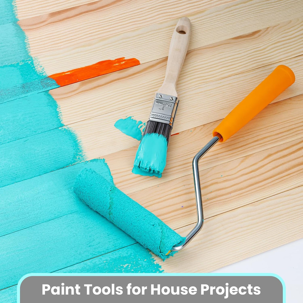 Paint Roller Covers, 25 Pack, 4 Inch 3/8" Nap Mini Microfiber Roller Covers for