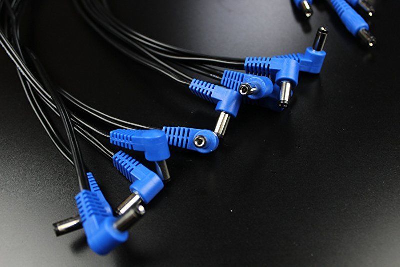 10 Pack Effects Pedal DC Power Patch Cables Cords Pedalboard 5.5mm / 2.1mm 18AWG