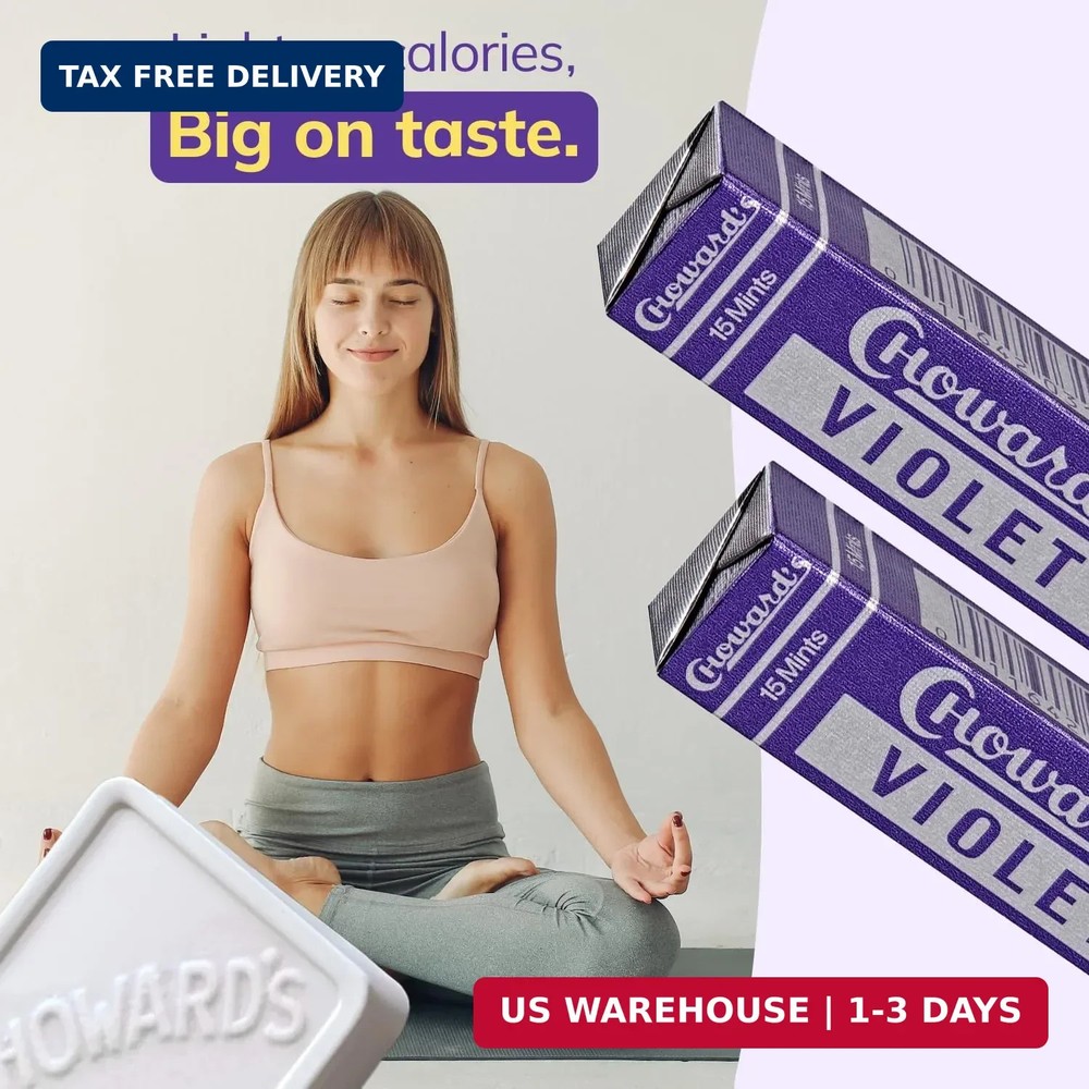 Choward's Violet Mints Candy | Bold Aromatic Flavor 6 Pack 15 Mints Per Package