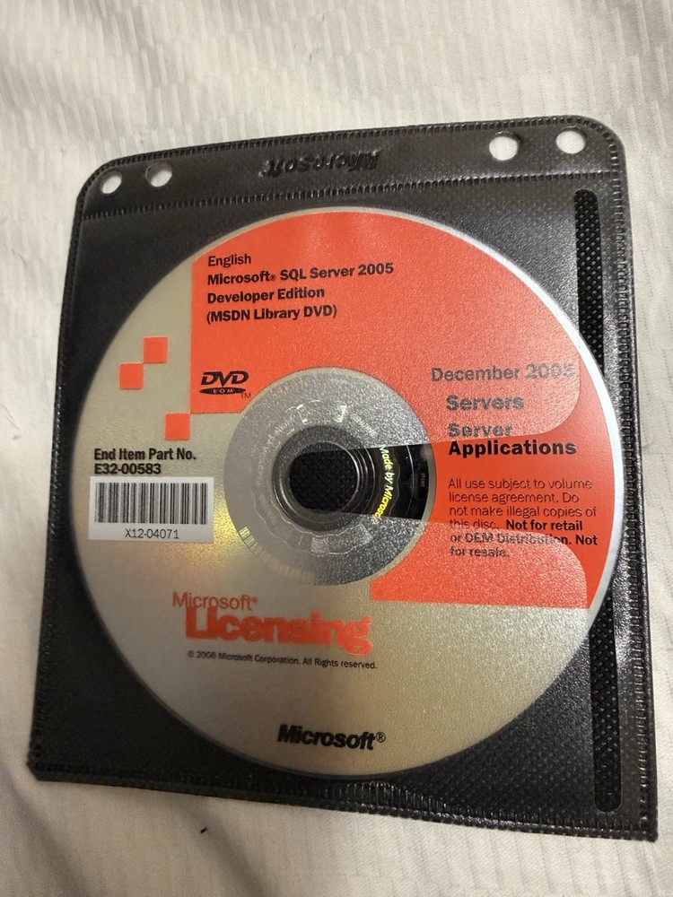 Microsoft SQL Server 2005 Developer Ed No Product Key