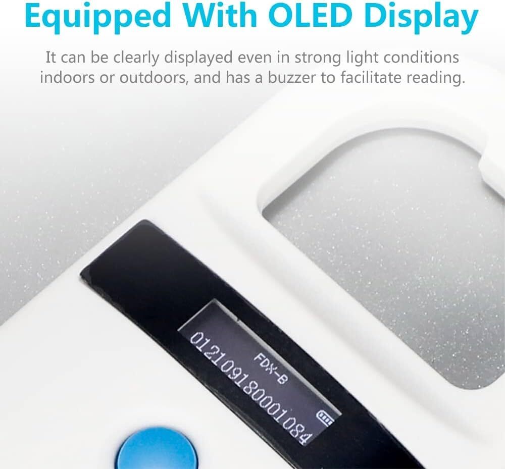 Microchip Reader Rechargeable Pet RFID EMID Micro Chip Reader Scanner 134.2kH...