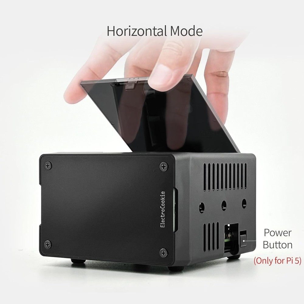Mini PC Case for Raspberry Pi 5 with M.2 Nvme SSD Pcie HAT and Active RGB Lighti