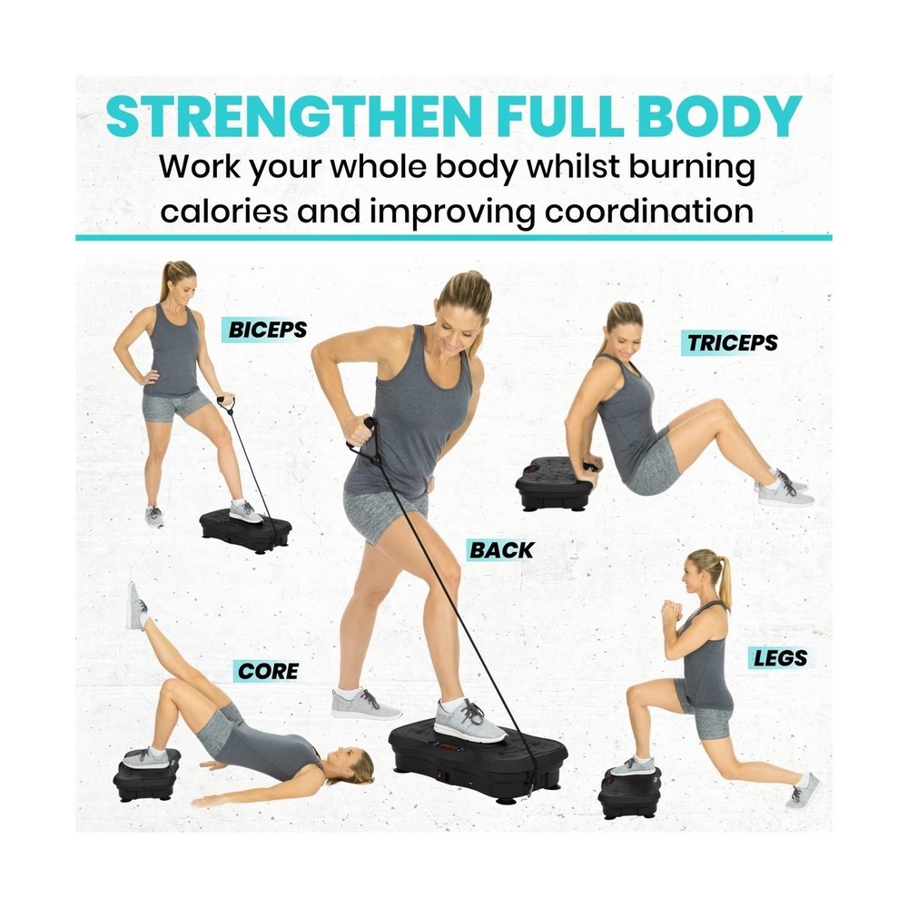 Vive Vibration Plate Exercise Machine - Shake Plate Vibration Platform with R...