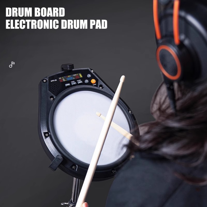 APD-20 Electronic Drum Pad Metronome Training Pad Mute Drum Beating Board
