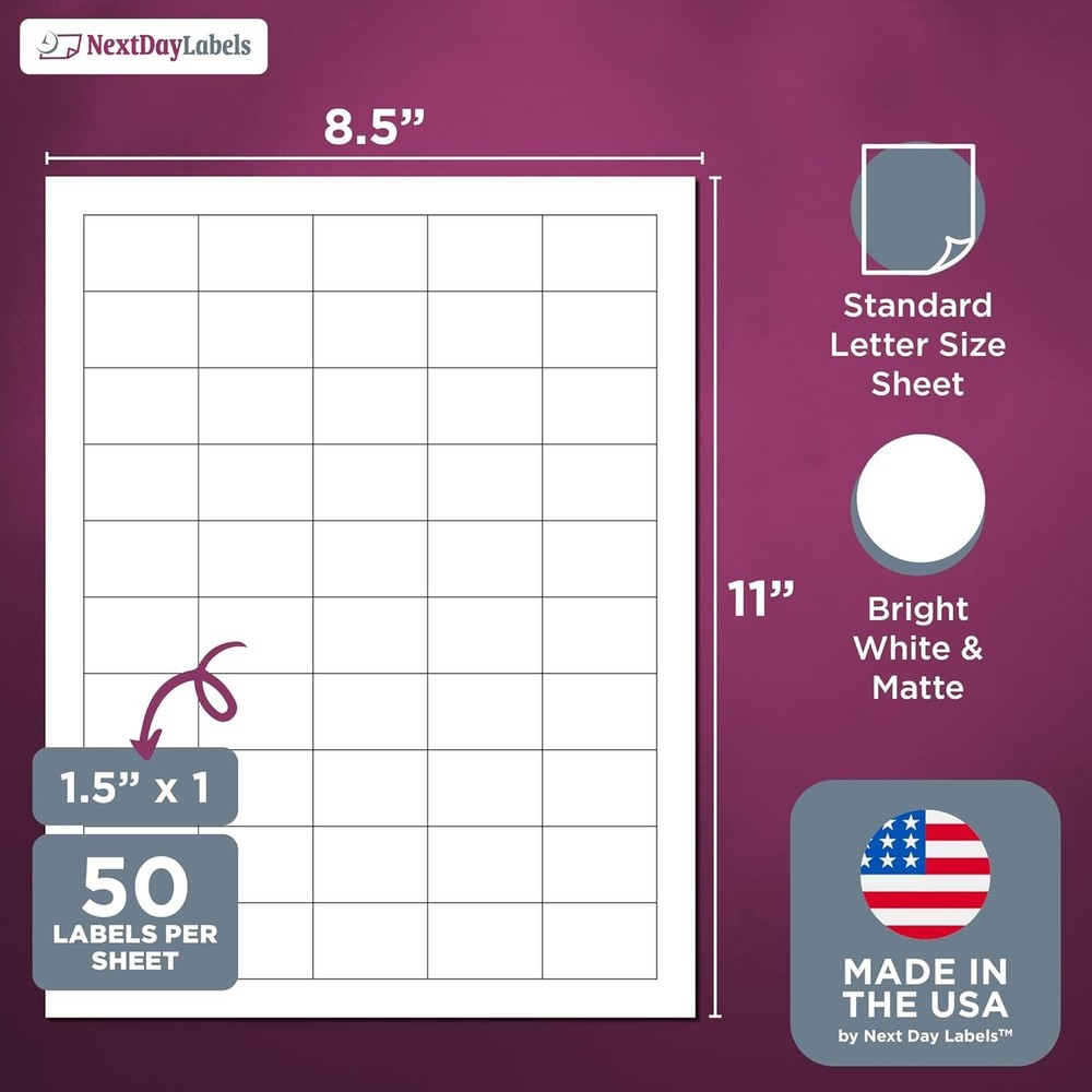 White Blank Rectangle Stickers - 5000 Labels