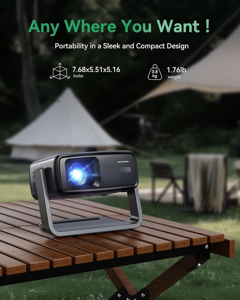 AUBOR MENTECH - 4K Projector w/Wi-Fi and Bluetooth
