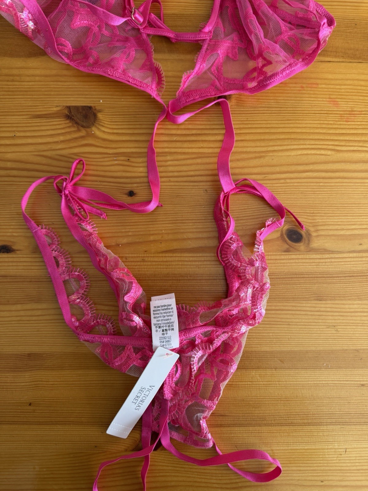 Victoria’s Secret Teddy One Piece Lingerie Pink Sheer Hearts & Bows Size Large