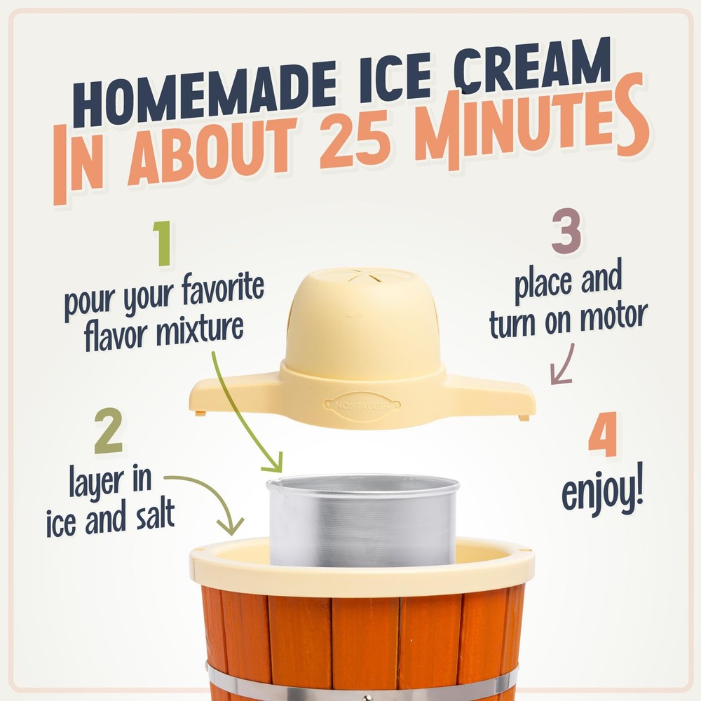 Nostalgia Electric Ice Cream Maker - Old Fashioned Soft Serve Machine