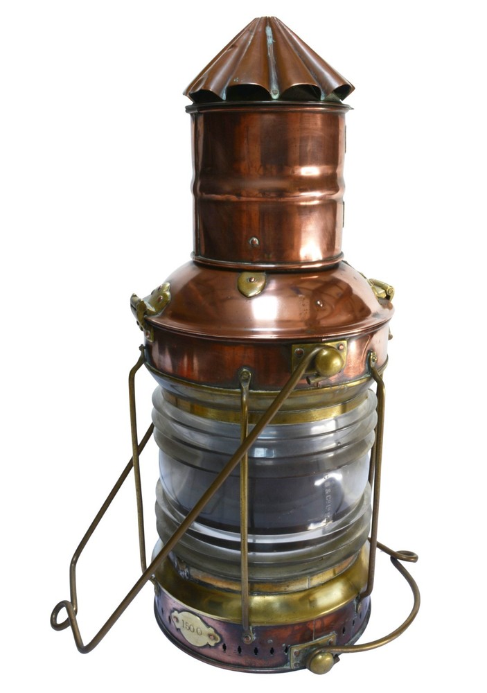 Antique Ships Lantern, NUC Not Under Command, Seagull, Copper & Brass