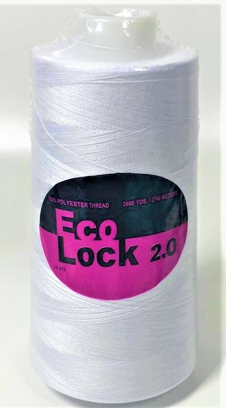 Eco-Lock 3,000 Yards 100% Polyester Thread - WHITE