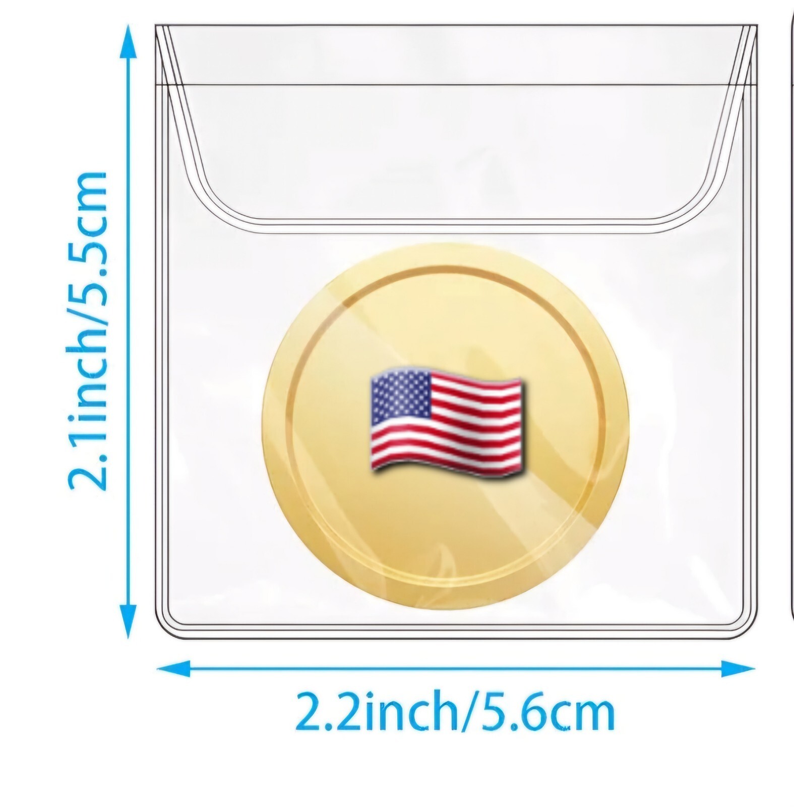 (×10 Pcs) Coin Holder Sleeve - PVC Plastic with Square Flap (USA Based 🇺🇲)