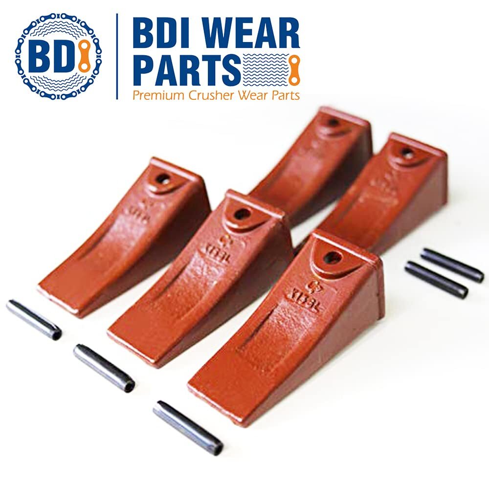 X156L Dirt Teeth Hensley Style Bucket Teeth/Tooth & P156L Roll Pins - 10 Pack