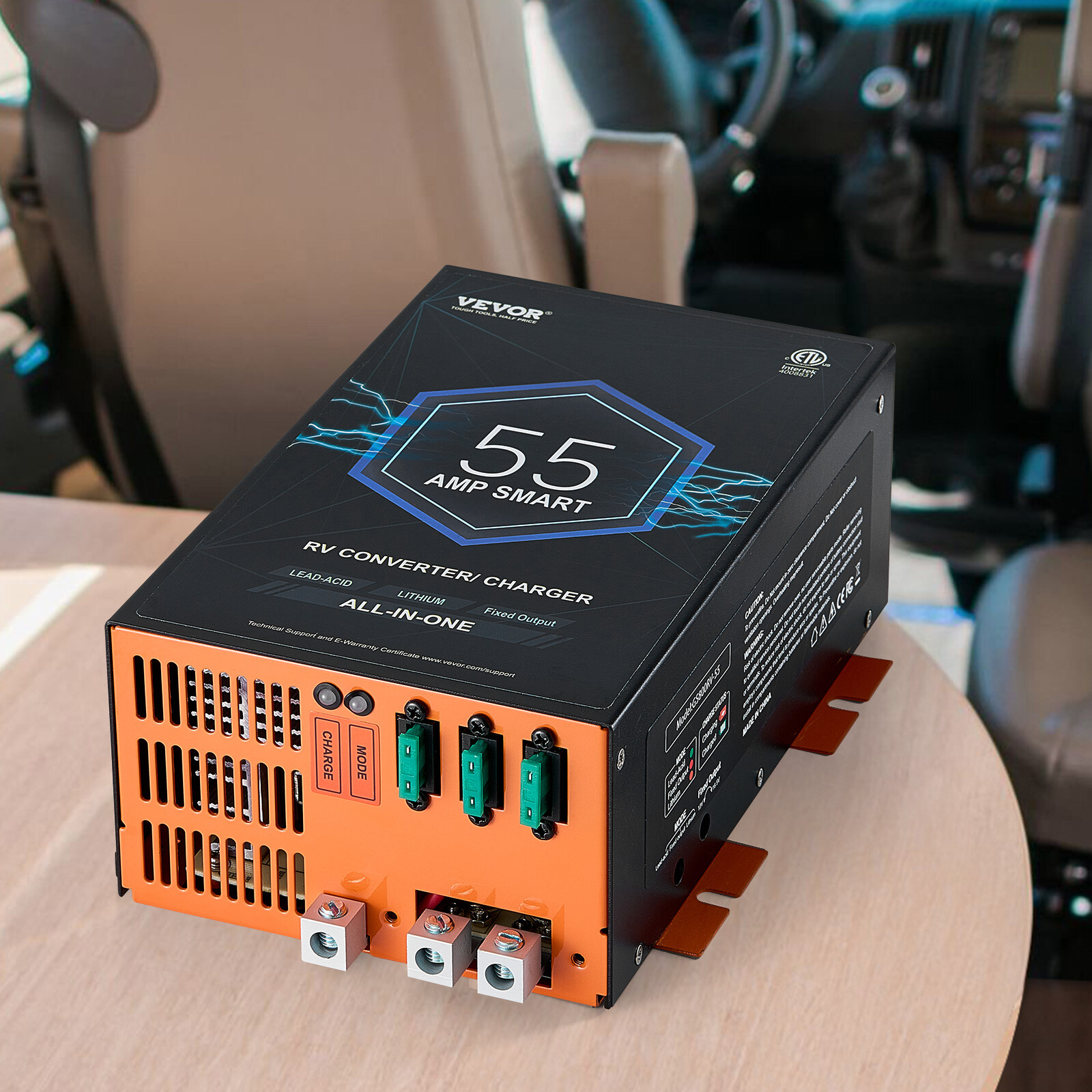 VEVOR RV Converter 55 Amp 110V AC to 12V DC RV Power Converter Battery Charger