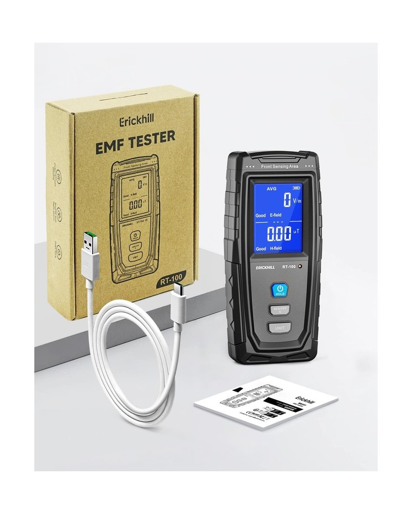 ERICKHILL EMF Meter, Detects Electric and Magnetic Fields, Handheld Digital E...