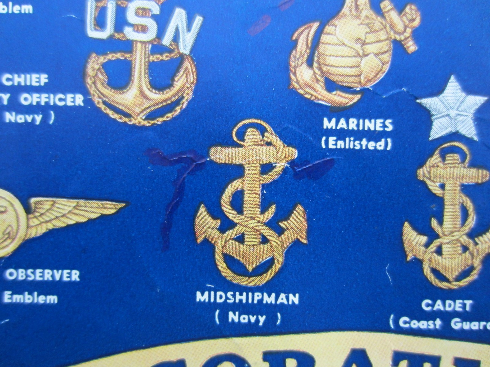 Original WW2 Poster Insignia Decorations Medals US Army Navy Marines Coast Guard