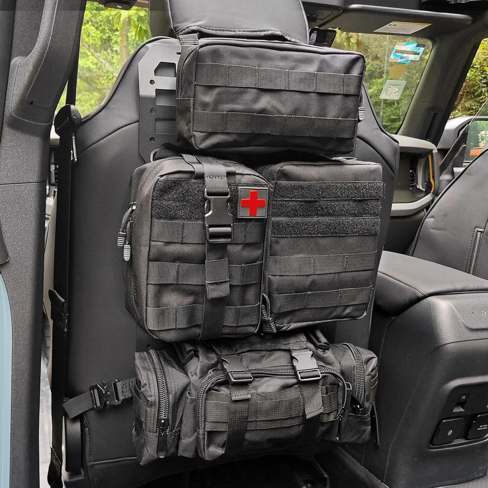 MAIKER 2pcs Tactical Rigid Molle Aluminum Insert Panel Seat Back Organizer Mo...