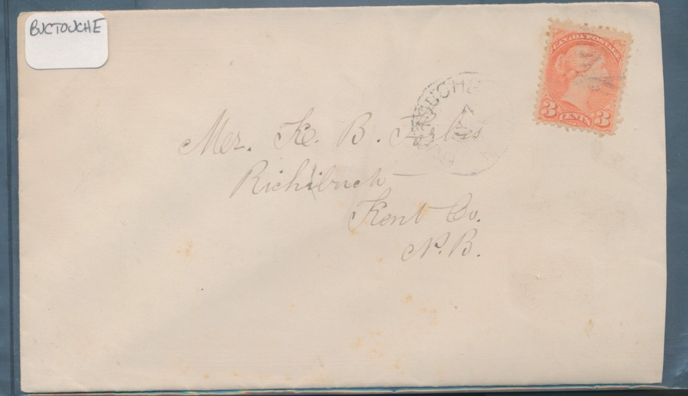 Buctouche, NB - c1890 Split Ring Cancel on Cover