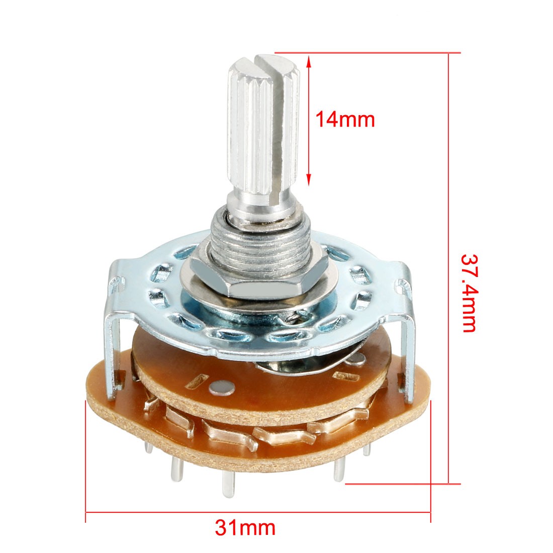 2 Pack 16Pin 4P3T 4 Pole 3 Position Selector Rotary Switch,Single Deck Band