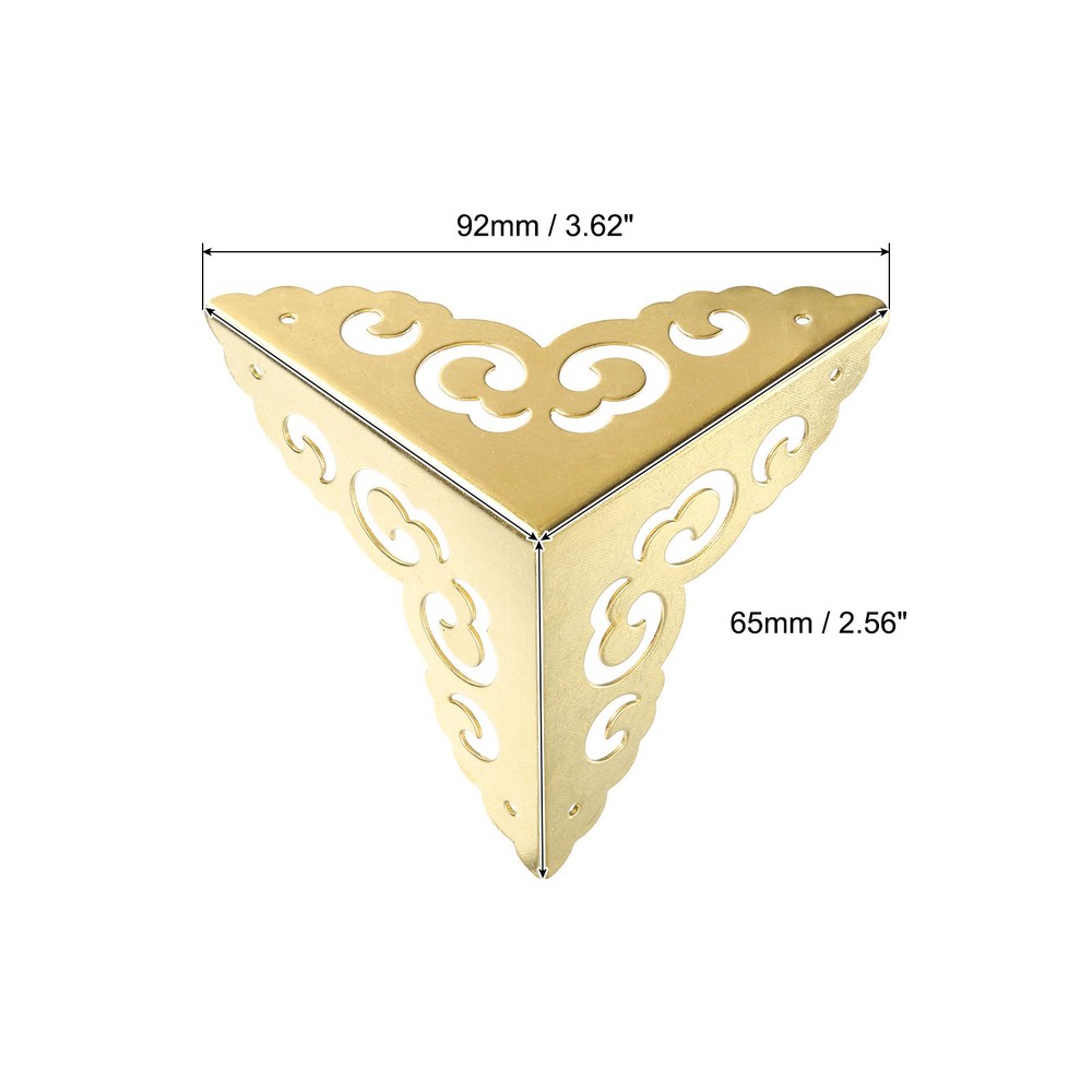 2 Pcs 65mm Decorative Box Corner Cover, Corner Protector, Gold