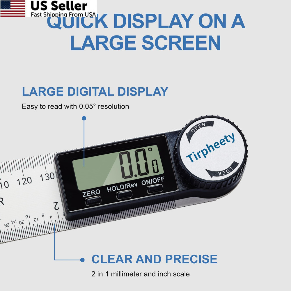 Digital Angle Finder Protractor 7in 3rd Gen Quick Display Measuring Tool FROM US