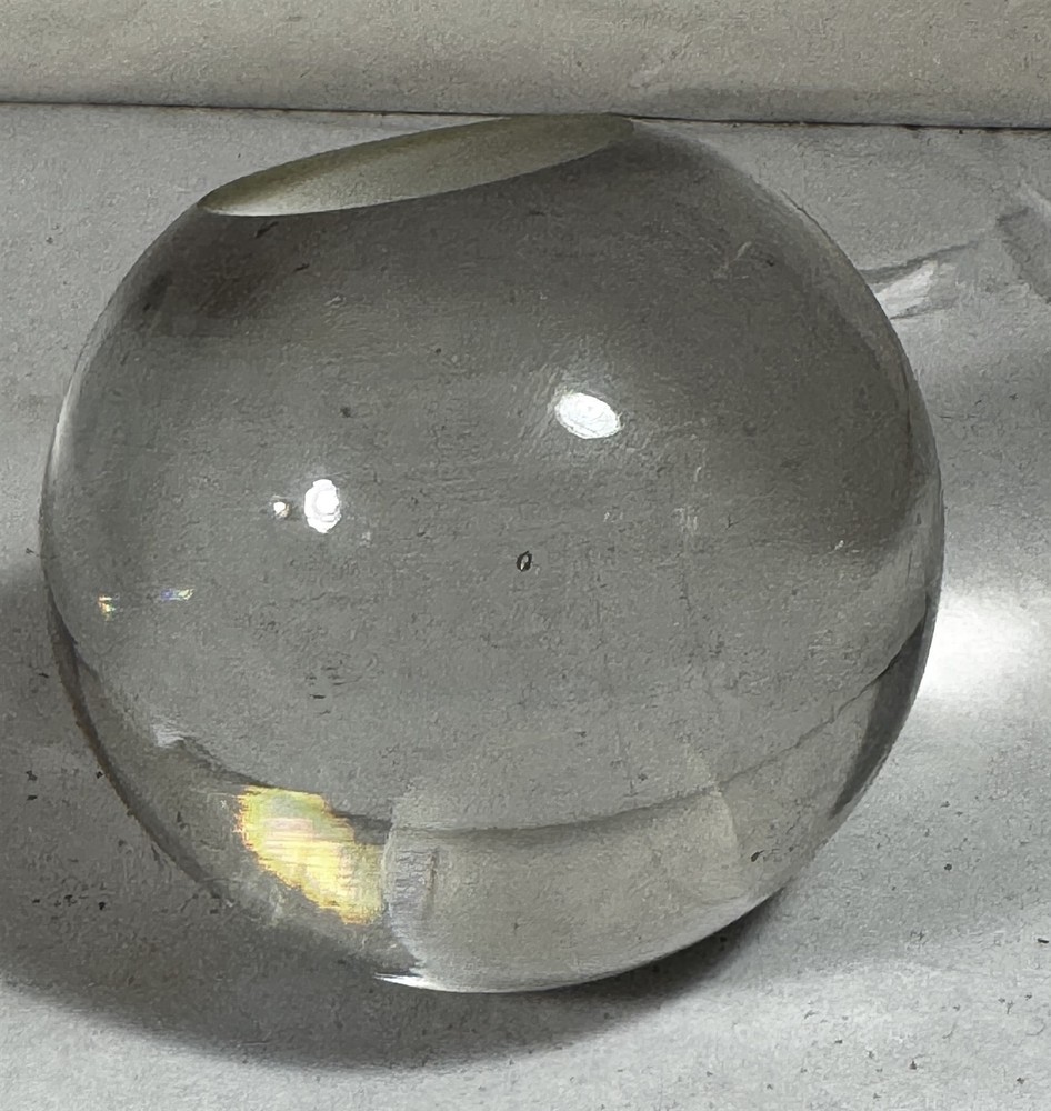 Antique 19thC Solid Glass Reading Ball 3” Desk Optical Magnifier