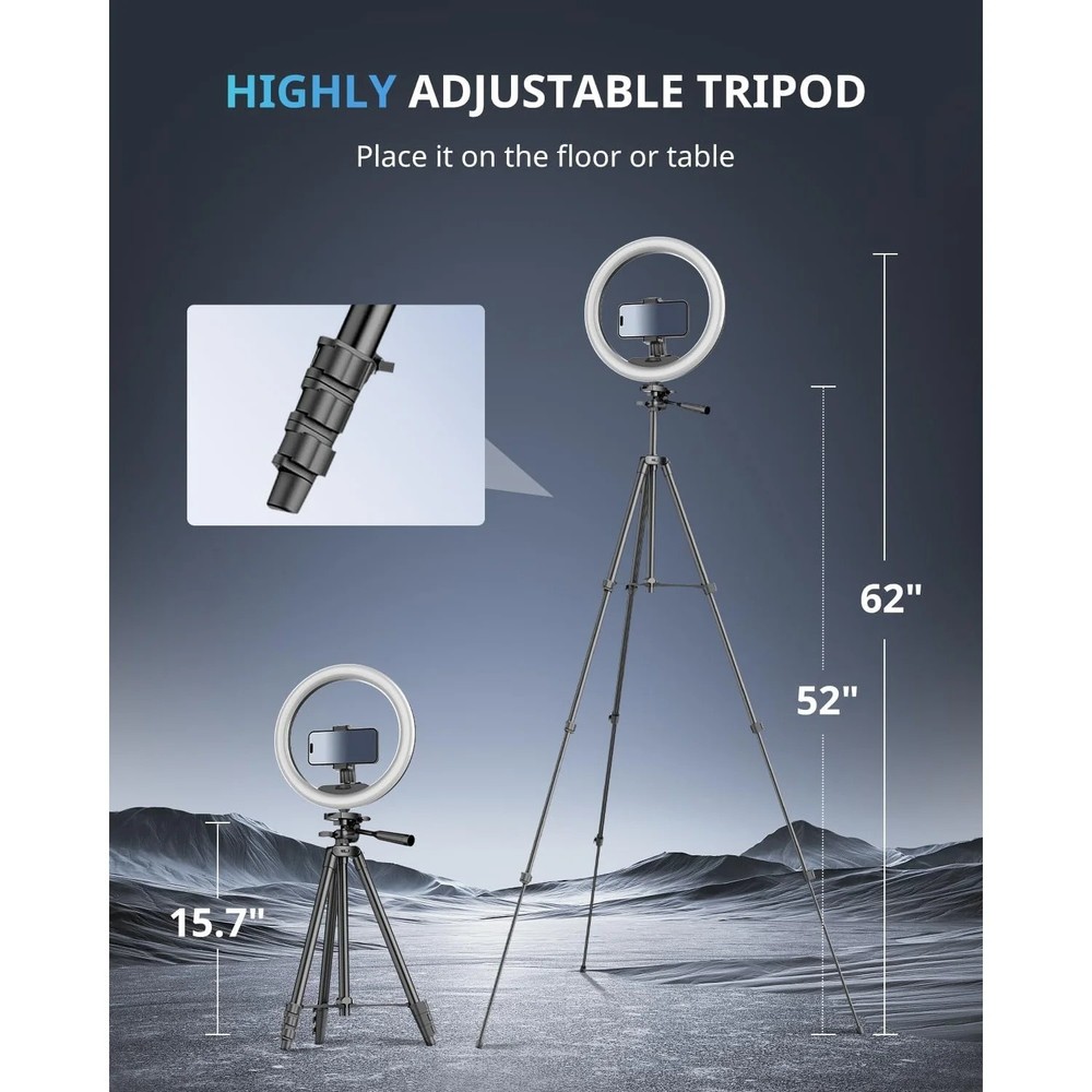 12 inch Ring Light with Stand, Selfie Ring Light with 55" Extendable Tripod Stan