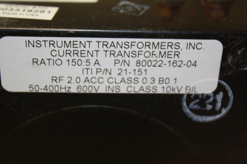 INSTRUMENT TRANSFORMERS 80022-162-04 CURRENT TRANSFORMER