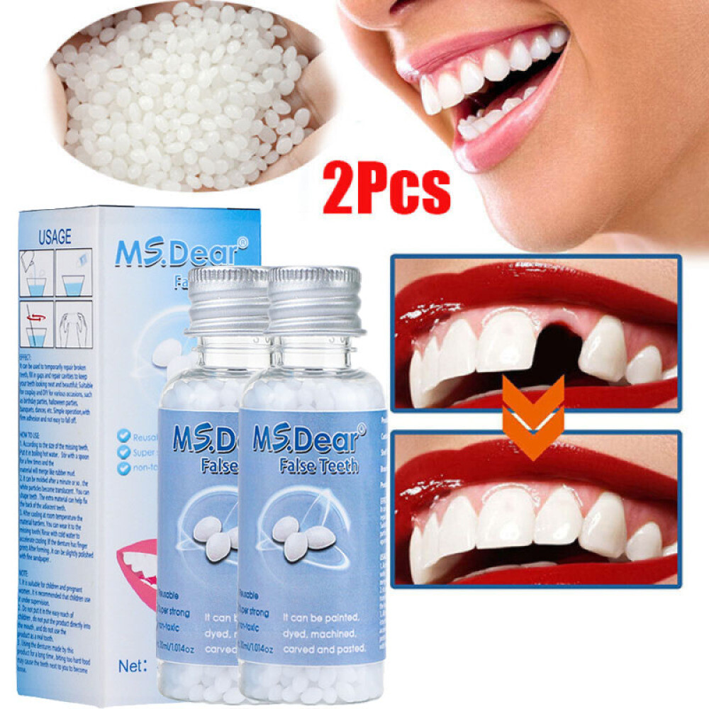 2X False Teeth Solid Glue Temporary Tooth Repair Kit Teeth Gaps Denture Adhesive