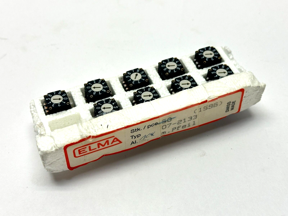 Elma 07-2133 Rotary Switch 07 VERTICAL Shorting BCD Coding 10-Position LOT OF 9