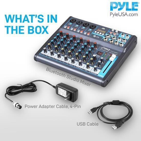 Pyle PMXU83BT Bluetooth 8 Ch. Studio / DJ Controller Audio Mixer Console System