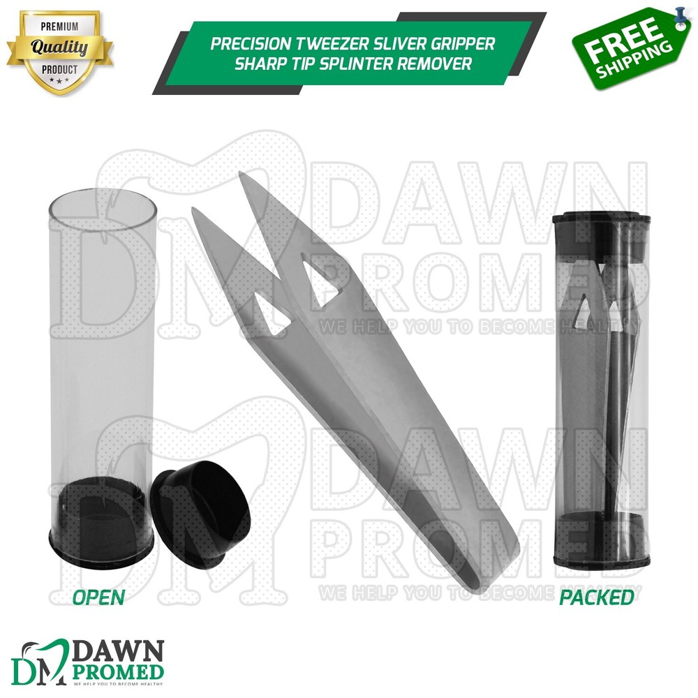 Precision Tweezer Silver Gripper Sharp Tip Splinter Remover Tweezers German Gr