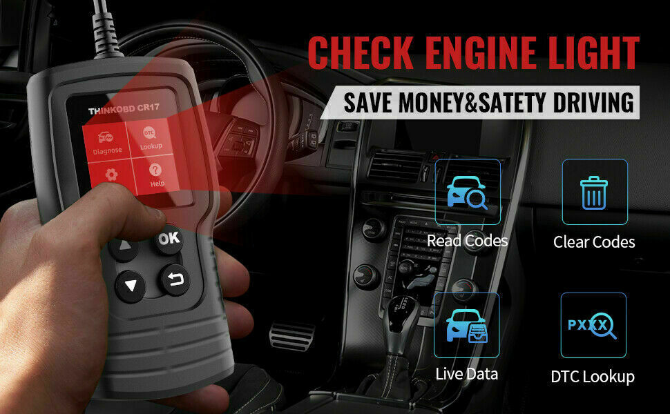 THINKODBD CR17 OBD2 Scanner Code Reader Diagnostic Scan Tool Check Engine Fault