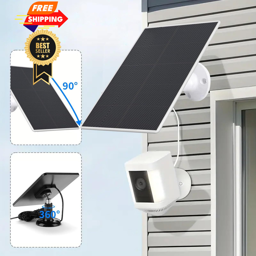Solar Panel for Ring Camera, 4W Charger Compatible with Black-1Pack