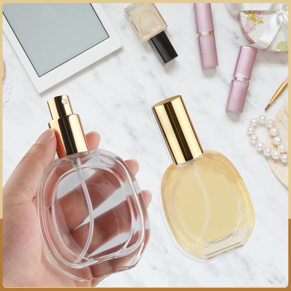 6 Pcs 50ml/1.7oz Glass Spray Bottle Clear Empty Perfume Atomizer Refillable Spra
